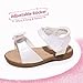 DREAM PAIRS Girls Sandals Fashion Bow Summer Shoes for Toddler/Little Kid,Size 1 Little Kid,White-Glitter,KSD213