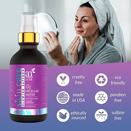 Artnaturals Micellar Cleansing Water For Normal To Dry Skin, Make-Up Remover, Hydrating Refreshing Facial Cleaner For All Skin Types - 4 Oz. Bottle #TOP2