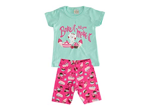 Kit 3 Conjuntos Menina Infantil Shorts Bermuda Iaiá Kids Desenho do tecido:Estampado/Sortido;Tamanho