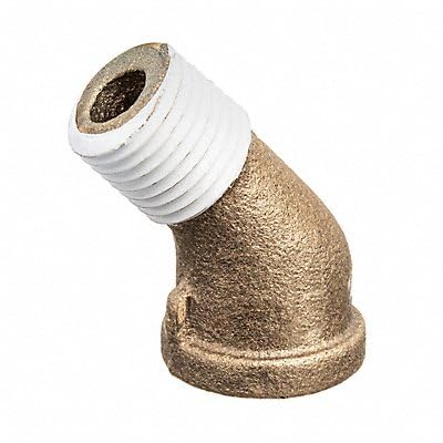 USA SEALING ZUSA-PF-10685 Brass Class 125 Pipe Fittings, 45 Degree Street Elbow 45 Degree Elbow with PTFE Thread Sealant, 1/2