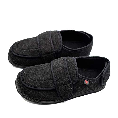 Women’s Wide Width House Shoes with Memory Foam Support Swollen Feet Edema Relief Cozy Outdoor Sole Diabetic House Slippers for Elderly Plantar Fasciitis