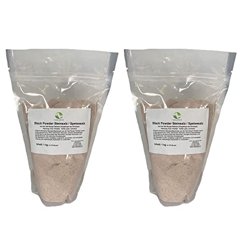 SudoreWell® 2 sales de piedra en polvo negro de Salt Range Pakistán - sal cristalina 100% natural grano: fina/polvo, 1,0 kg Cover