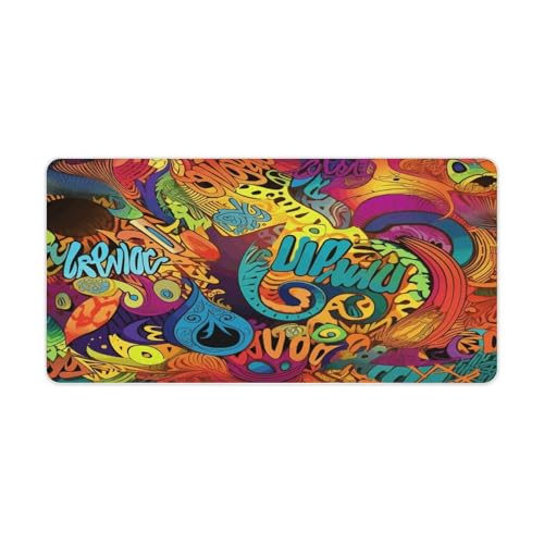 Colorful Pattern Pad para escritorio grande con base de goma