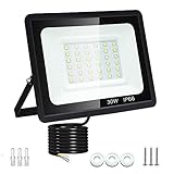 Ahorro de energía: 6500K reflectores LED blancos puros y fríos con 36 cuentas LED premium para generar un brillo superior, el reflector LED de 30W puede reemplazar la bombilla incandescente tradicional de 200W, ahorrando más del 85% de energía, ahorrando dinero en su factura eléctrica.
