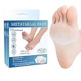 50% More Cushioning Metatarsal Pads, Pain Relief Ball of Foot Cushions - 2 Pairs - Breathable Forefoot Pads for Morton's Neuroma - Soft Gel Cushioning Shoe Inserts for Running Hiking Dancing