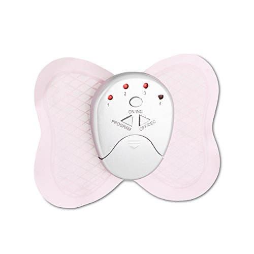 Relaxdays 10010299, Massaggiatore Elettrostimolatore A Forma di Farfalla Unisex, Argento, M