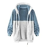 sutelang lurryly Teddy Fleece Sweatjacke Damen Kapuzenpullover mit Reißverschluss Warm Plüsch Kapuzenjacke Winter Hoodie Flauschig Plüschmantel Große Größen Übergangsjacke Teddyfleece Plüschjacke