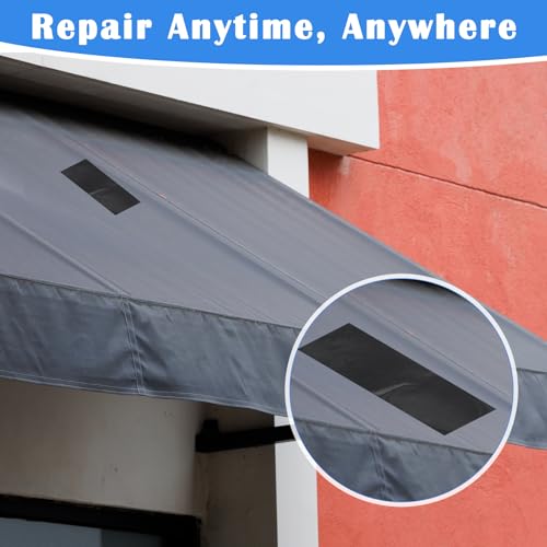 Image of RV Awning Repair Tape, 3in x 82FT Tarp Repair Tape Tenacious Tape Made of Fiberglass and Aluminum Foil Tent Canvas with 1 Scissors and 1 Scraper(Black)