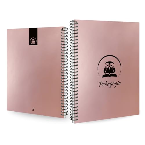 Caderno Universitário Espiral 1 Matéria Profissões Pedagogia (Rosê Gold)