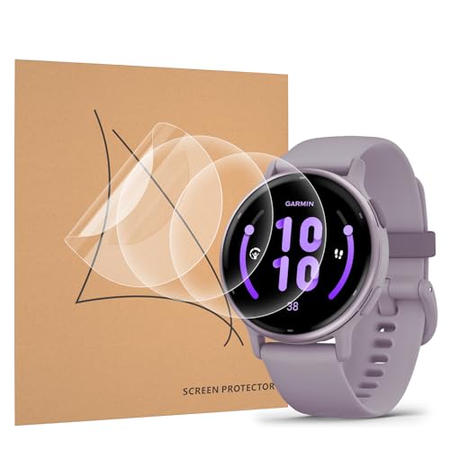 Vancle 3 Pièces Protecteur Écran avec Gar-min Vivoactive5/6, [Anti-Rayures] Film de Protection de sans Bulles Transparent Doux TPU Film Protection écran (Vivoactive 5/6)