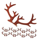 [Mikinona] 20個鹿角ヘッドバンド用 アクセサリー クリスマス飾り 鹿の角デコレーション付き 毛糸風デザイン