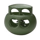 10 Pack Bungee Spring Cord Lock Fastener, Plastic Toggle Slider Stopper Paracord for DIY Crafting Shock Elastic DrawString Clasp Shoe Lace Glove Flashlight Rope Lock Clip Double Hole Adjuster