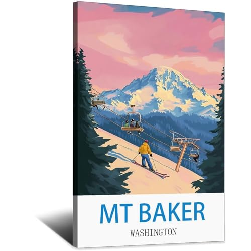 Poster Mt Baker Washington idee cadeau originale pour amateur de voyage