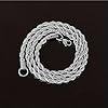 NINFEIQI 2MM Twist Rope Chain Necklace, Stainless Steel Silver Chain for Men Boys Women, Length of Chain 50CM #3