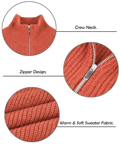 TIYOMI Women Plus Size Tops Long Sleeves Mock Neck Sweaters Knit Pullover Sweater Adjustable Zipper Fall Autumn Winter Shirt4