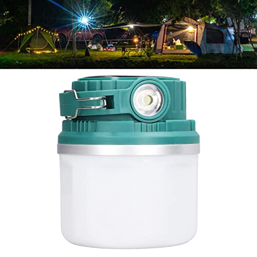 led solar light bulb, solar bulb 6 gears dual modes for camping(green)