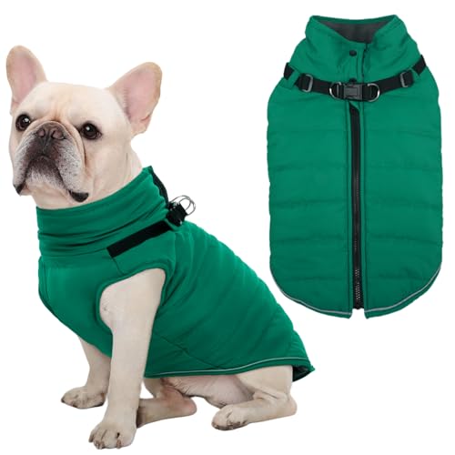 Kuoser Winter Dog Coat for Medium Dogs, Cold Weather Jacket & Vest for French Bulldog, Boston Terrier, Green M Kuoser Winter Dog Coat for Medium Dogs, Cold Weather Jacket & Vest for French Bulldog, Boston Terrier, Green M