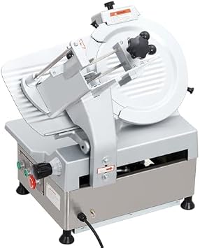 12-Inch Fully-Automatic Commercial Meat Slicer,Meat Slicer Machine for Home Kitchen,180W+370W Dual Motor,Stainless Steel,0-7mm Adjustable Thickness,Electric Deli Food Slicer for Home & Commercial Use