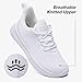 HIITAVE Girls White Sneakers for Running, Tennis, Volleyball & Cheer Breathable Lace Up Kids Outdoor Athletic Shoes All White Size 1 US Big Kid