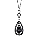 1928 Jewelry Black Victorian Teardrop Pendant Necklace