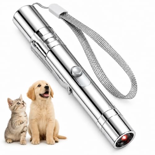 Shanzoify Jouet pour Chat avec boîtier en métal, Rechargeable, 7 Motifs réglables ; Jouet interactif pour Chatons et Chiens (Jeu de Poursuite) pour Le Divertissement et l'exercice.