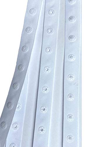 10 Yard White Sewing Snap Tape 5/16 Round Buttons Wide 3/4 Zipper #TOP1