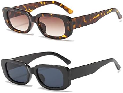 YAMEIZE 90s Rectangle Sunglasses for Women Men Vintage UV400 Square Glasses