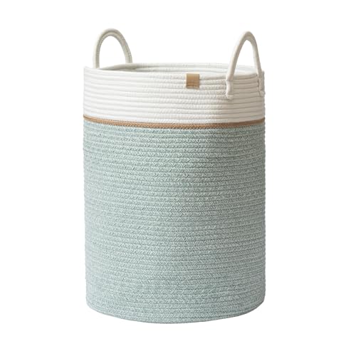LA JOLIE MUSE Panier Tissé, Paniers de Rangement en Corde, Grand Panier en Coton, Panier à Linge pour Couvertures, Jouets d’Enfants, Corbeille à Linge...