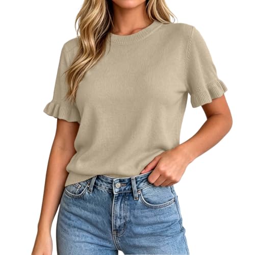 Pull manches courtes femme en tricot léger pour éviter d'avoir trop chaud