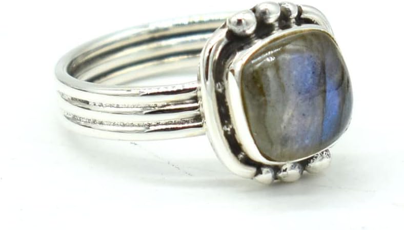 Natural blue flash labradorite Gemstone 925 Sterling Silver Ring Size US 9.75, Beautiful Designer Jewelry, Handmade Gemstone Jewelry, Table Cut Gemstone