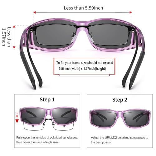 URUMQI Polarized Sunglasses Fit Over Glasses for Men Women, Wrap-around Driving Sunglasses 100% UV Protection4