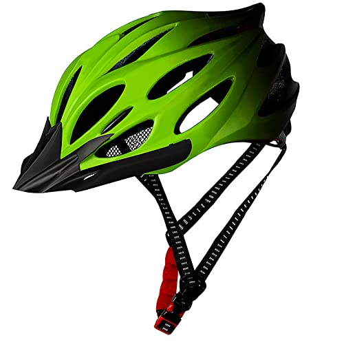 Casco de bicicleta para adultos con luz, cascos de bicicleta ajustables para hombres, mujeres y jóvenes con almohadillas de repuesto y visera desmontable, casco de ciclismo ligero para viajeros