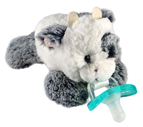 Image of RaZbaby JollyPop Pacifier, Holder w/Detachable Baby Pacifier, Stuffed Animal RaZbuddy, All Ages 0M+, 100% Medical Grade USA Made Silicone Pacifier, Machine Washable, Easy to Hold – Cow