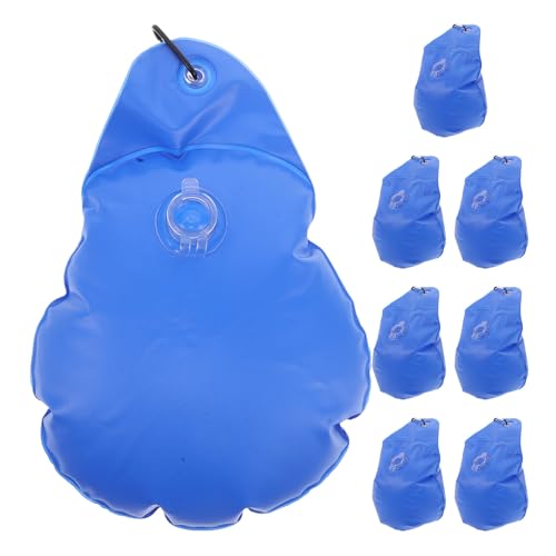 YOSADIER 8pcs Leakproof Winter Pool Cover Water Bags with Hooks Above Ground Pools Dark Blue Weights Heavy-Duty Wall Storage Bags