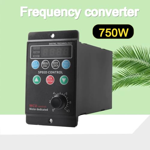 QAVODB AC 220V/750W Variable Frequency Drive, Adjustable Single-Phase to 3-Phase Frequency Converter for Spindle Motor Speed Control