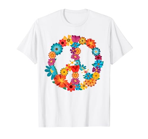 Peace Love Shirt | 60'S 70'S Hippie Costume Colorful Flowers #TOP1