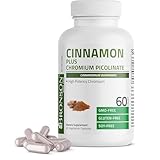 Bronson Cinnamon Plus Chromium Picolinate Supplement, High Potency Chromium, Non-GMO, 60 Vegetarian Capsules