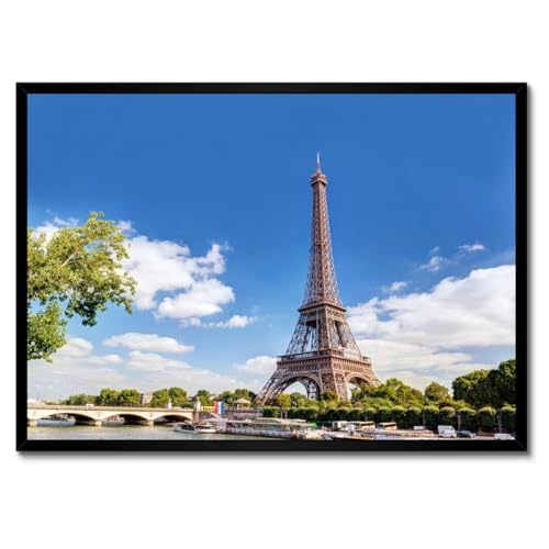 Poster Tour Eiffel dans un cadre blanc 70 x 50 cm pour décoration murale de salon H1623M