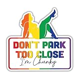 VOTANTA Don't Park Too Close I'm Chunky Rainbow Sticker, Funny Driving Driver Stickers, Adult Humor Parking Decals, New Driver Bad Drivers Gifts Decoration for Laptops, Phones, Water Bottles, Car