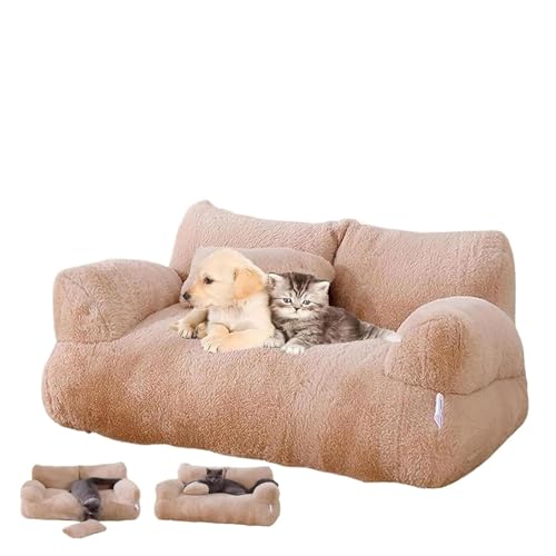 Canapé-lit doux lavable pour chat et chien en polaire pelucheuse taille L avec fond antidérapant - 4