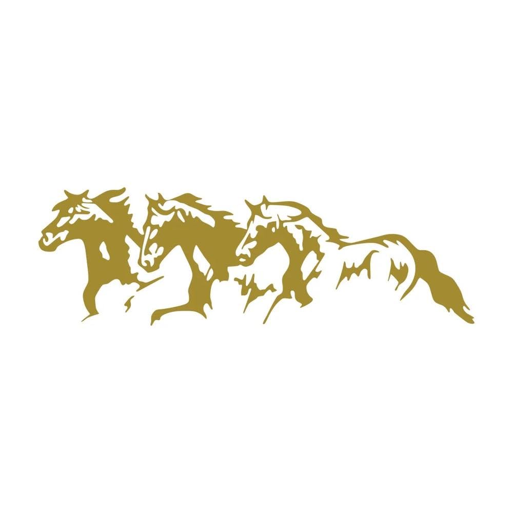 Auto Accessory Running Horses Vinyl Car Sticker Waterproof Cool Waterproof Removable Decal Self Adhesive Car Auto Stickers(Gold)