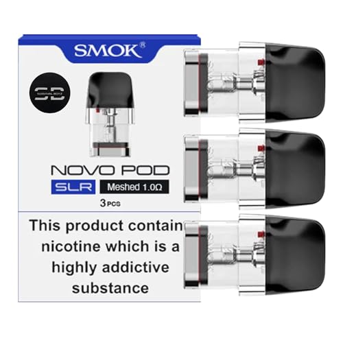 Smok Novo SLR Replacement Pods [1.0] - 3 Pack - Available in 0.4 0.6 0.8 1.0 - Compatible with Smok Novo Eco 2 2X 2S 2C Pro Master Master Box Propod & Propod GT- No Nicotine