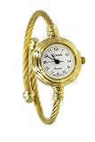 XANADU Women's Cable Wire Band Bangle Cuff Watch (Gold)