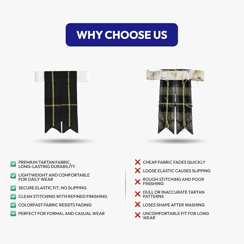 Image of Scottish Tartan Kilt Flashes with Elastic Adjusters