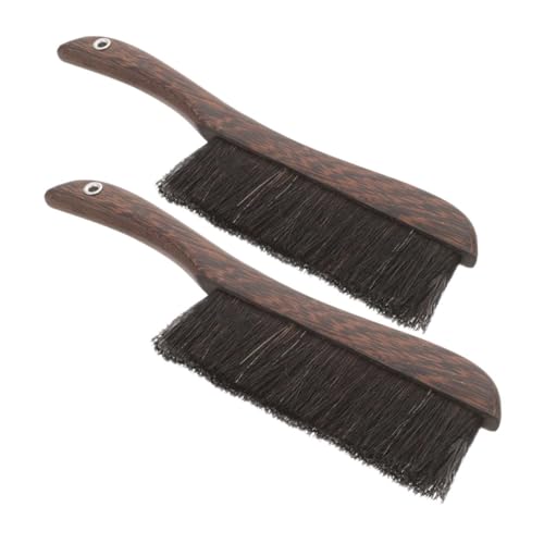 GRIRIW 2 Cepillos De Madera con Cerdas Suaves para Limpiar Muebles, Instrumentos, Escobas De Mano, Teclados Y Mango De Madera para El Hogar Y La Oficina.