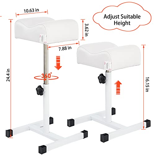 Image of Pedicure Stand Footrest Stand Adjustable Height Technician SPA Beauty Stand Stool with Non-Slip SPA Salon Home Equipment White