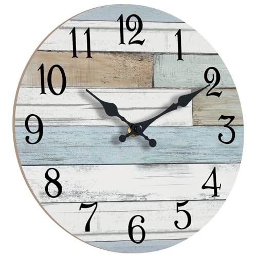 Kecyet KECYET433 Wall Clock 8 Inch Silent Non Ticking Wall Clocks Battery Operated Coastal Design Country Rustic Retro Decorative thumb #2