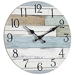 Wall Clock Battery Operated 12 Inch Silent Non Ticking Coastal Design Country Rustic Retro Decorative for Bathroom Kitchen Living Room Bedroom - Image 3