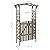 vidaXL Gray Pergola with Gate, Sturdy Solid Firwood and Pine Wood Garden Arch, Weather-Resistant Outdoor Decorative Structure, Rustic Farmhouse Style, Easy Assembly, Measurements: 45.7"x15.7"x80.3".
