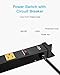 KMC 12 Outlet Heavy Duty Workshop Metal Power Strip with 3-Foot Long Extension Cord with Circuit Breaker, for Workshop and Industrial use, ETL Certified,Black